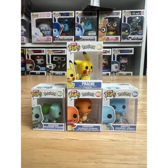 4 BITTY Starter Pokemon 1" Funko Pops Bulbasaur Charmander Squirtle Pikachu Pop - Picture 1 of 6